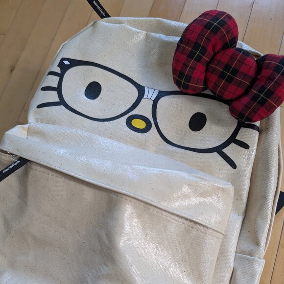 Rare Loungefly Nerdy Hello Kitty Backpack Used - Picture 3 of 8